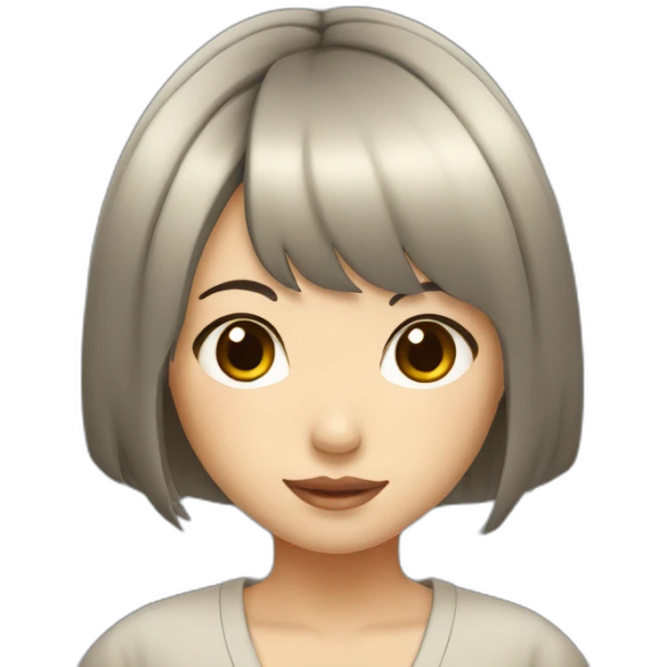 black-short-bob-hair-japanese-girl emoji