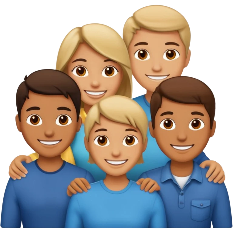 family of 5 members excited emoji