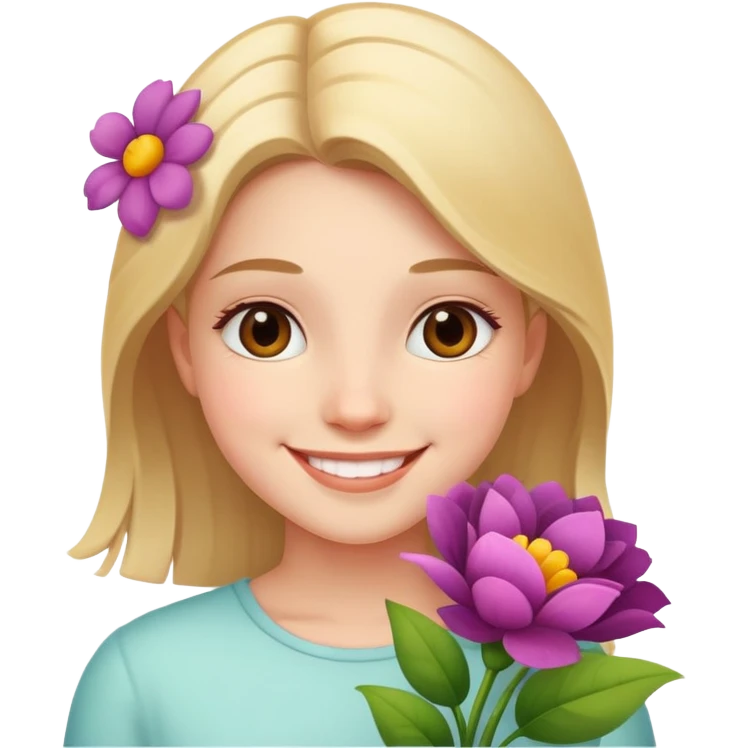 Дівчина з квітами  emoji