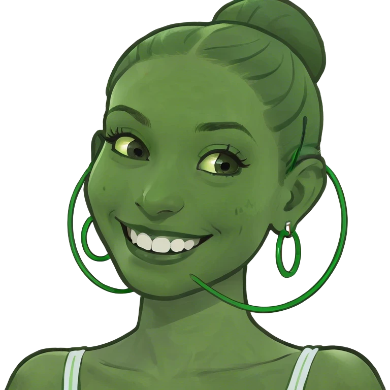 smiling girl with hoop earrings emoji