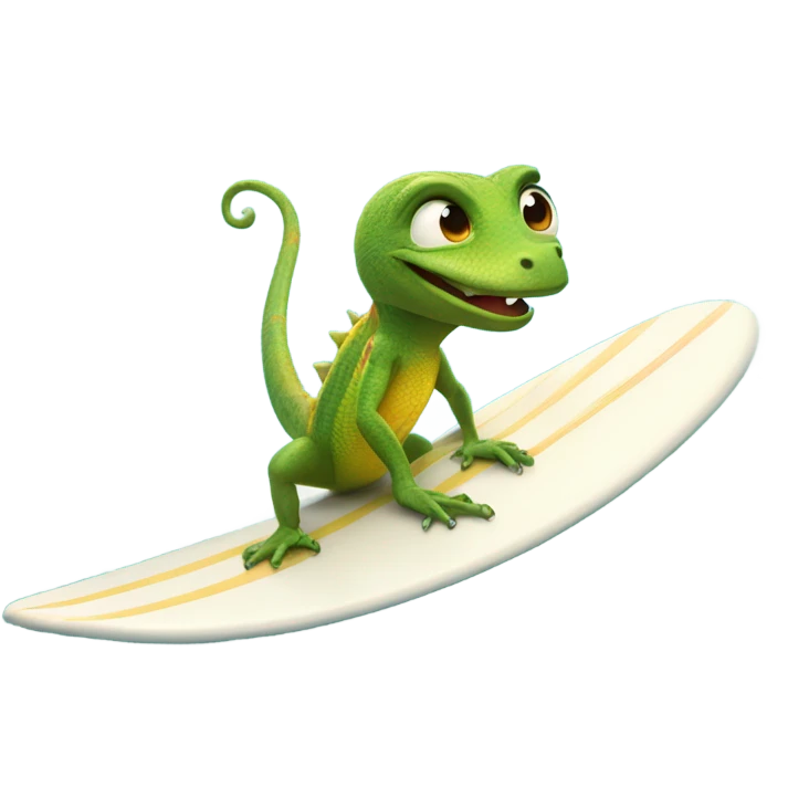 Surfing lizard emoji