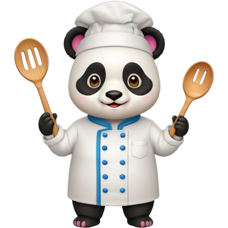 chef panda colorful chef costume emoji