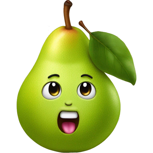 pear with big tongue out  emoji