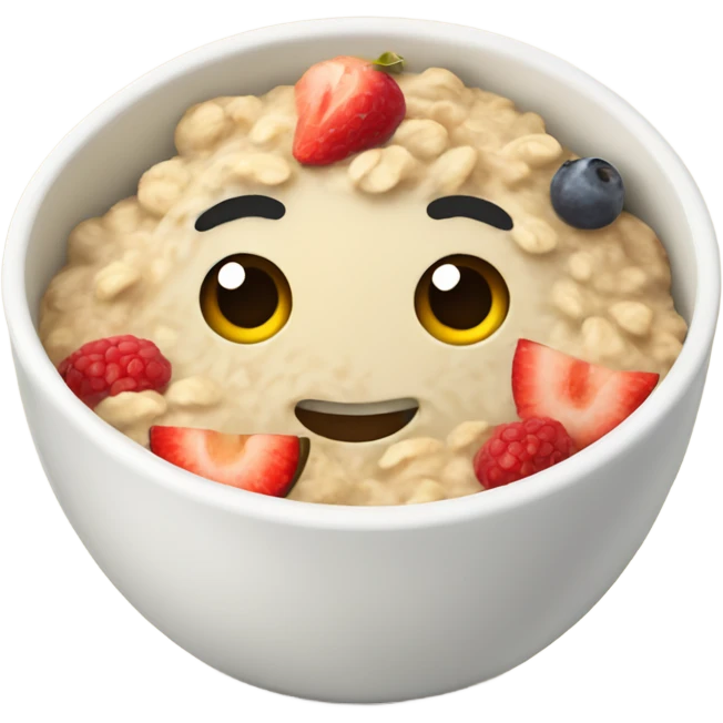 a bowl of fruit oatmeal emoji