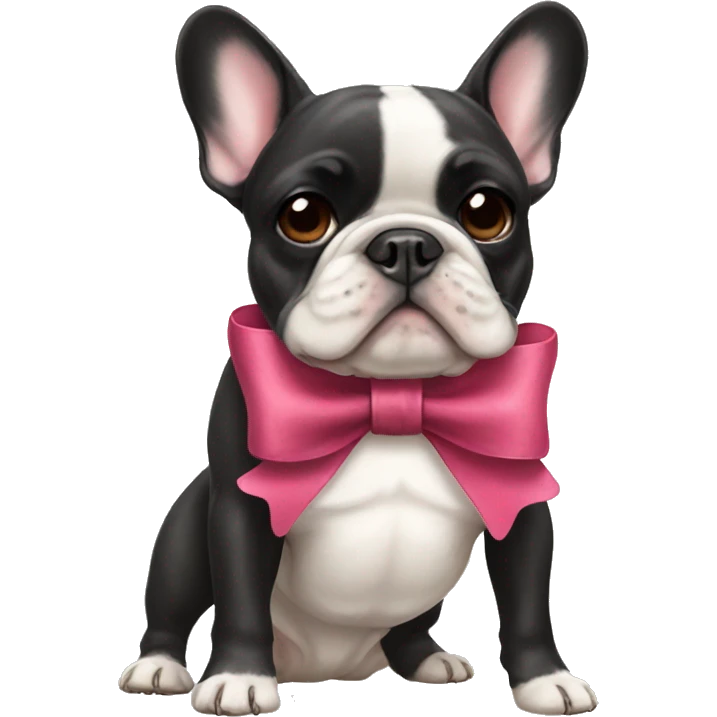 french bulldog with a bow emoji