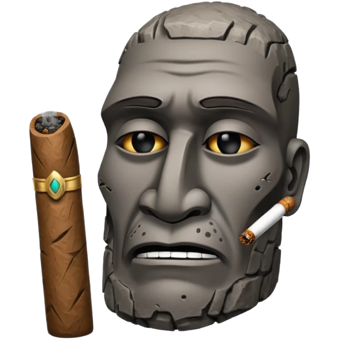 Easter island head smoking cigar emoji