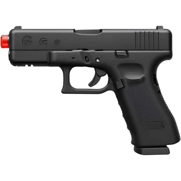 all-black Glock 19 with magazine extension and red laser.  emoji