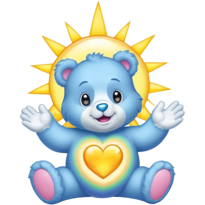 Care bear emitting rays emoji