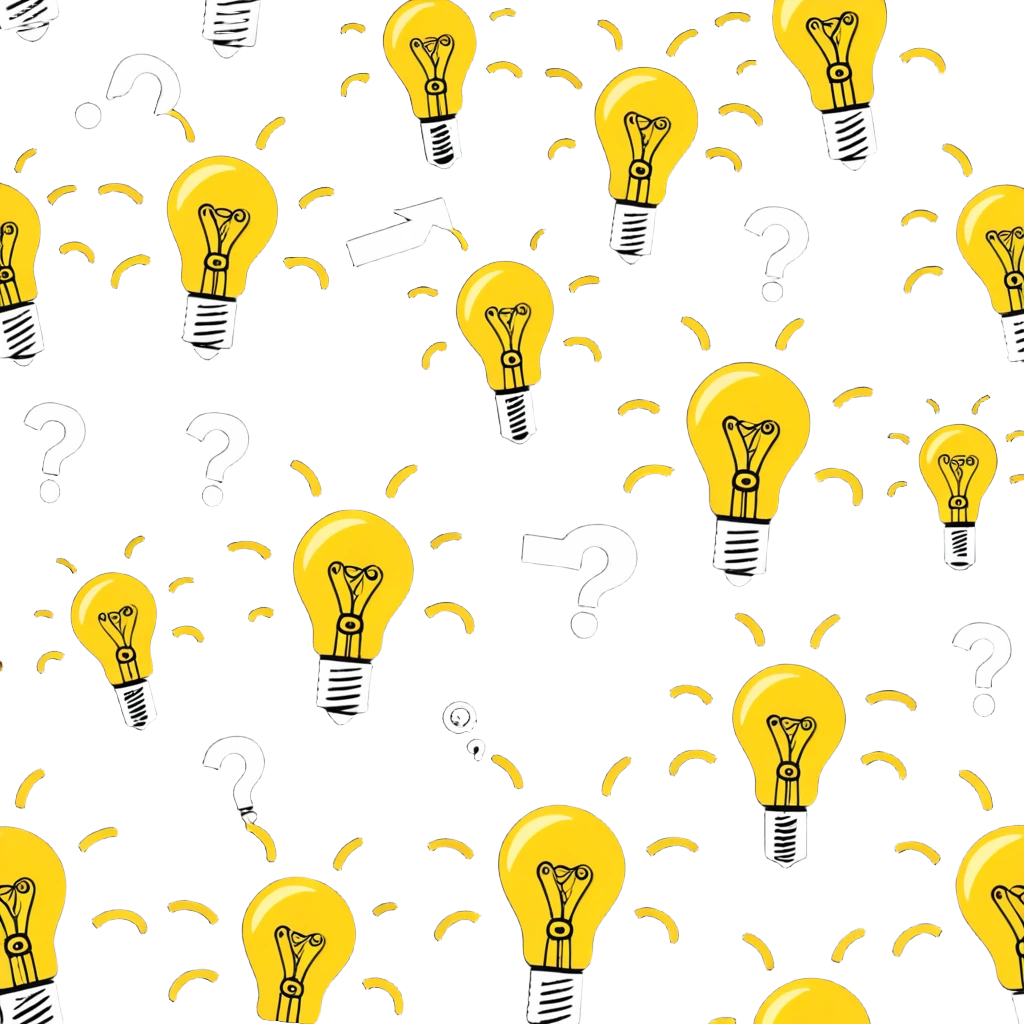 Group of men with chaotic minds, swirling tornadoes of tangled thoughts around their heads, containing question marks, light bulbs, and scribbles. The men have bewildered, overwhelmed expressions. emoji