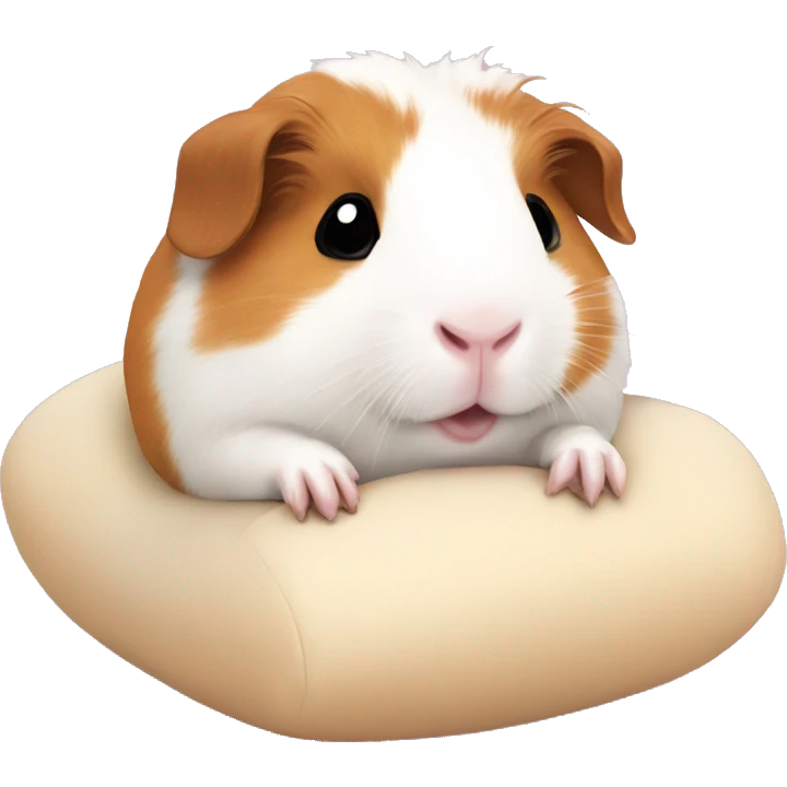 Guineapig cuddling a soft pillow emoji