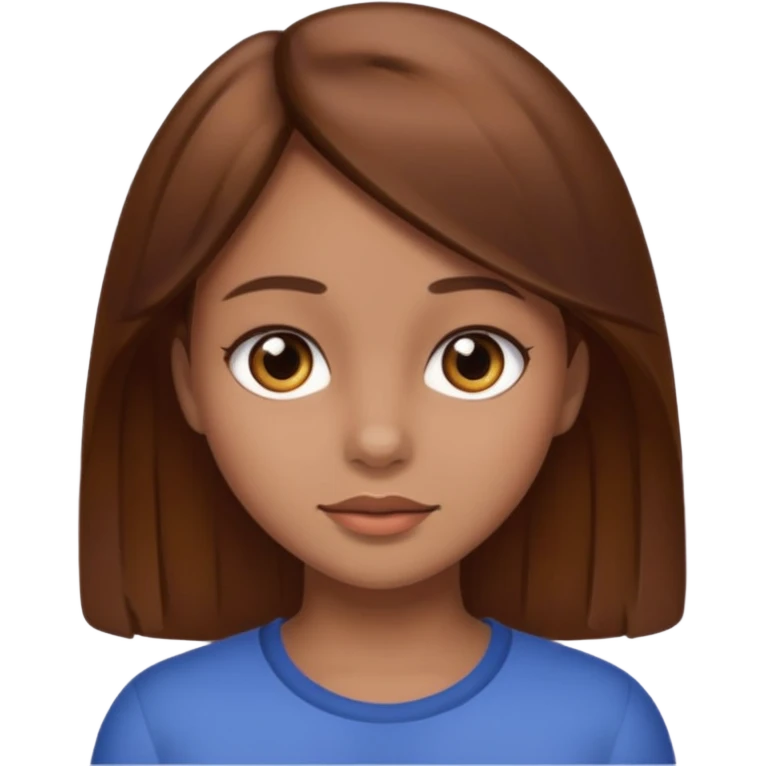 Girl with brown hair and normal skin tone emoji