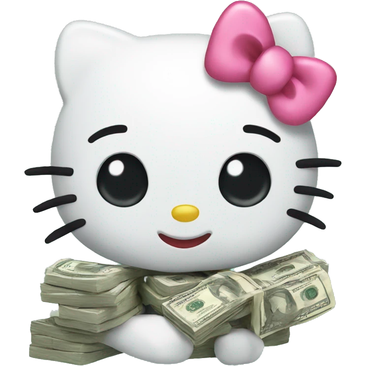 hello kitty with money emoji