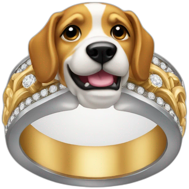 Ring with a dog above  emoji