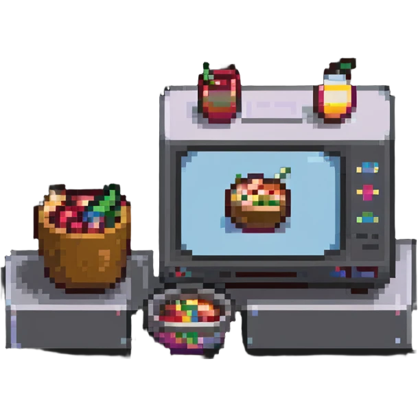 person watching TV with snacks emoji