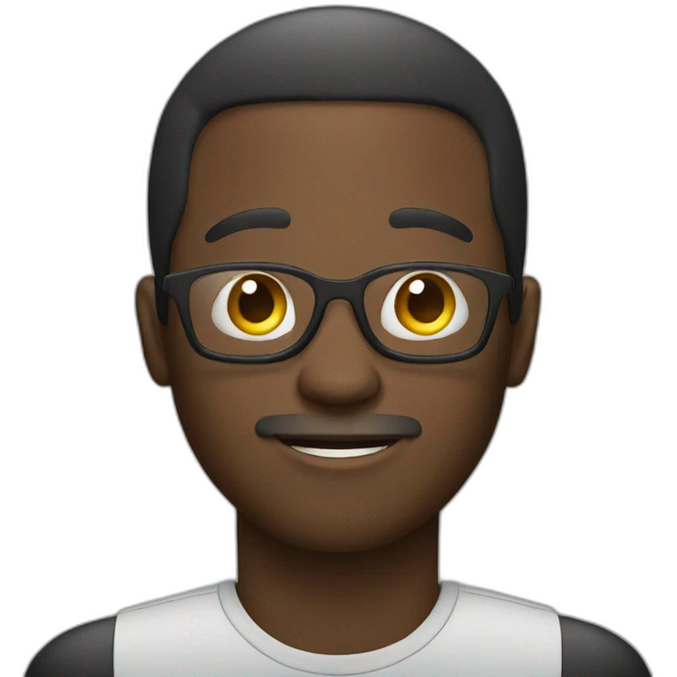 black man with cell phone emoji