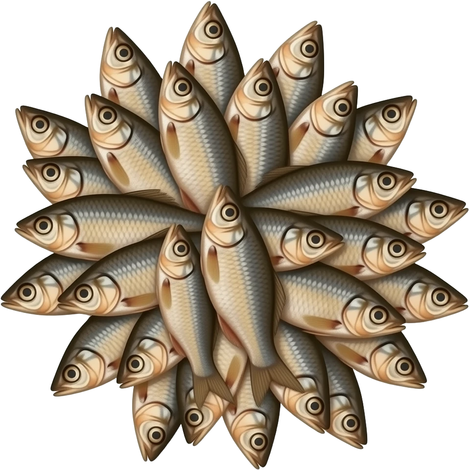 18 little dead fish together emoji