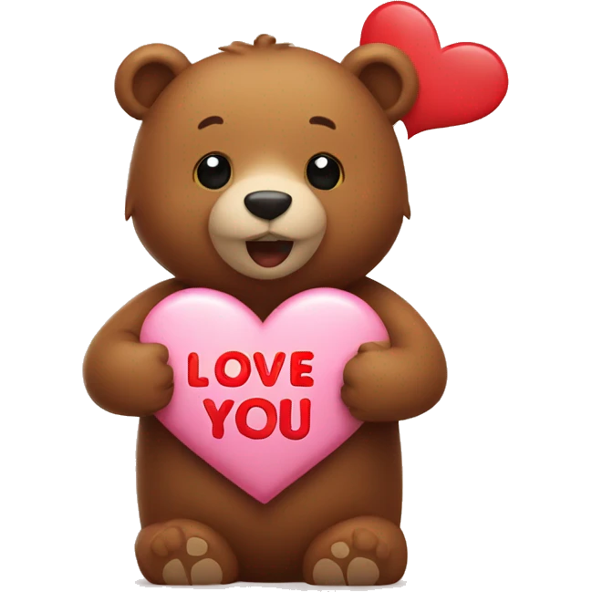 Bear holding I love you sign emoji