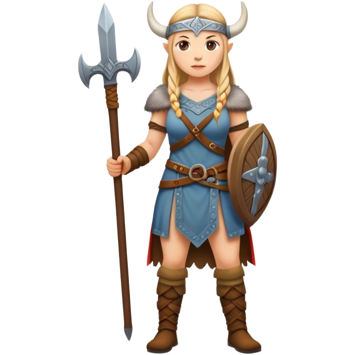 Viking voman in full height emoji