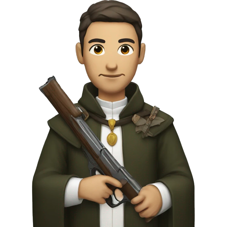 Hunter style priest with gun emoji