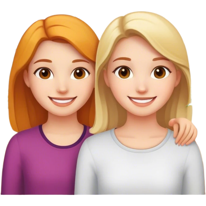 smiling girls in indoor setting emoji