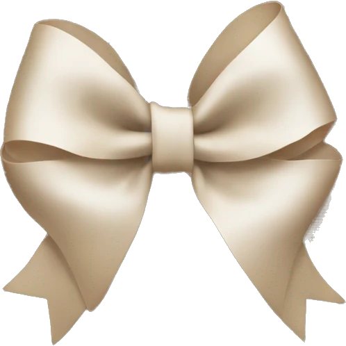White ish brown colored bow emoji