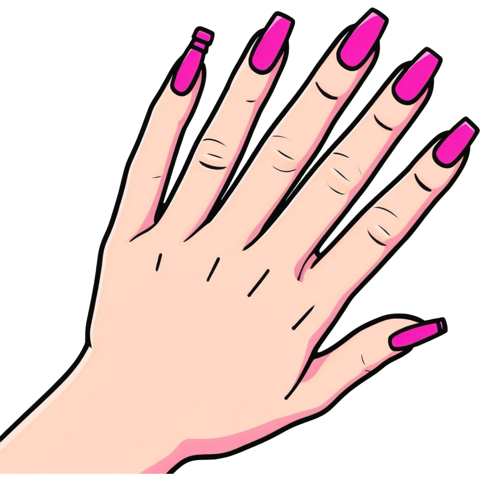 hand with pink gothic nails emoji