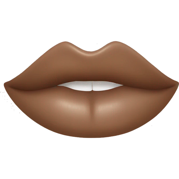 kiss nude lipstick with light brown outline emoji