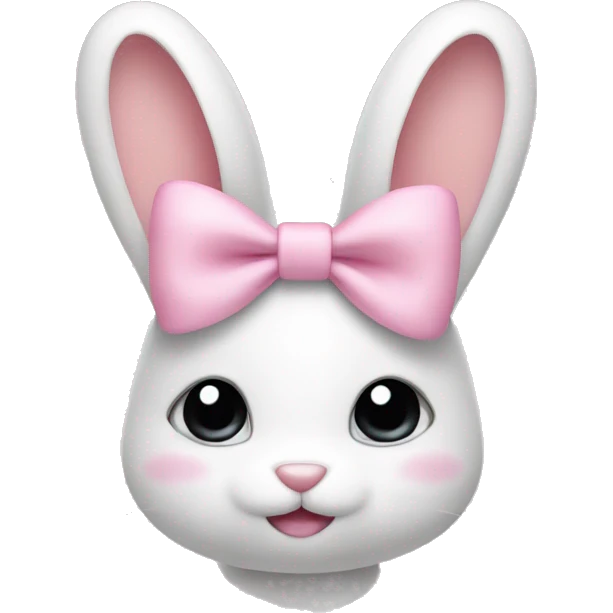 bunny with baby pink bow emoji