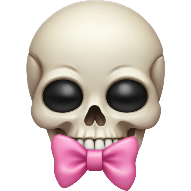 Skull with a pink bow emoji