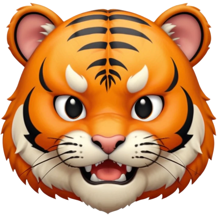 Cute small angry face tiger emoji