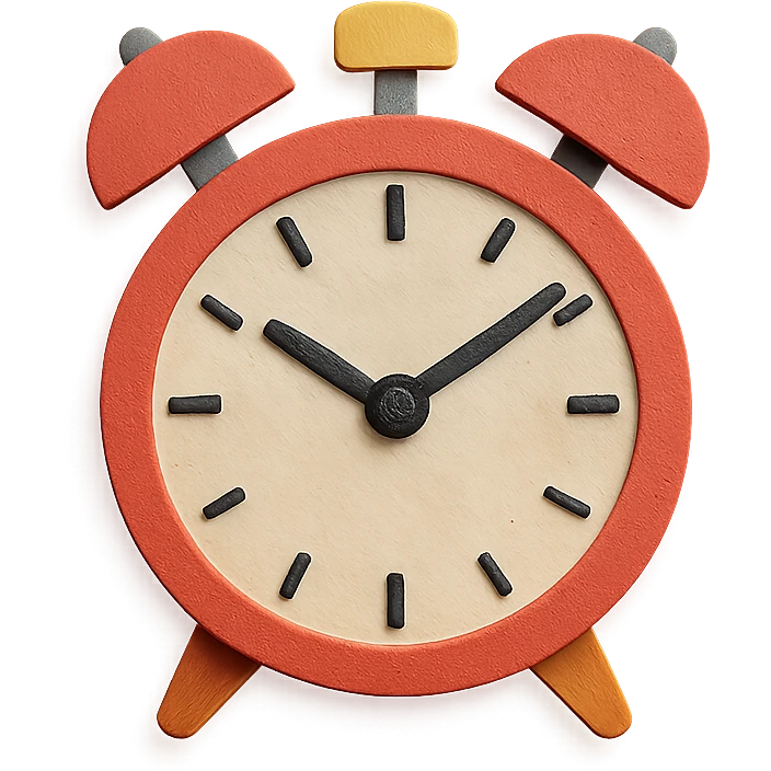 vintage red alarm clock emoji