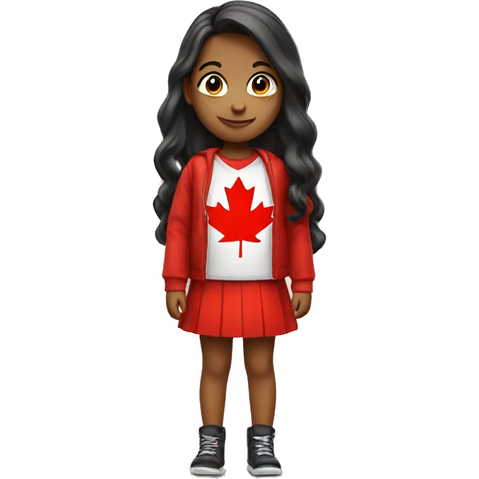 a girl with maple leaf in canada emoji