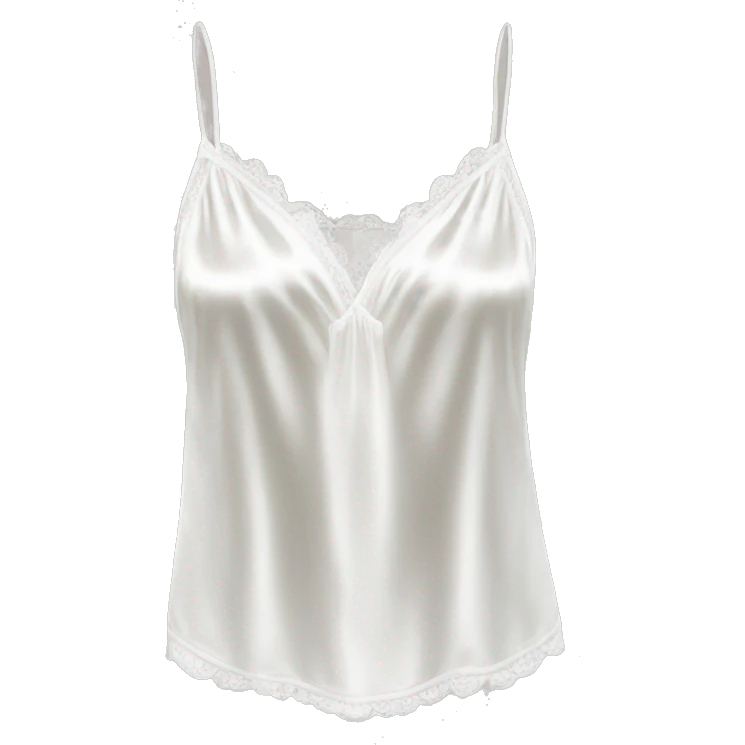 White silk camisole pjs emoji