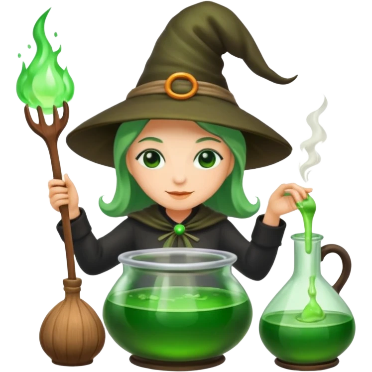 green witch cooking potion emoji