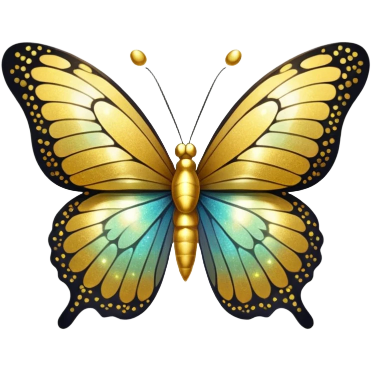 Golden glitter butterfly emoji emoji