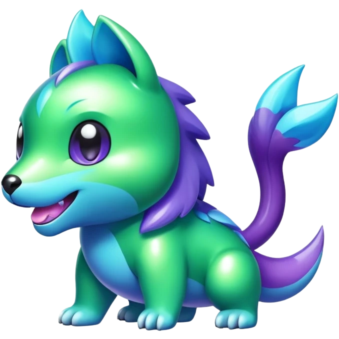 Shiny epic green blue and purple animal-fakemon emoji
