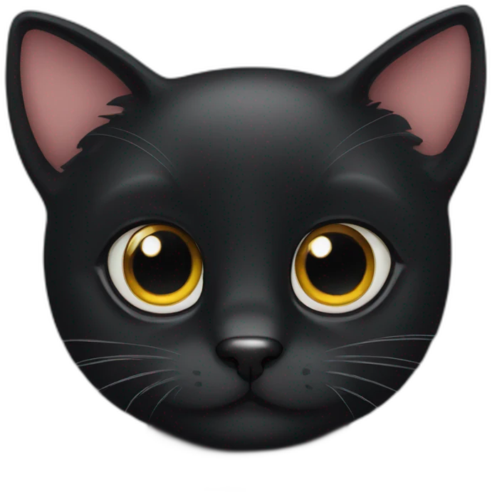 cute black cat big eyes emoji