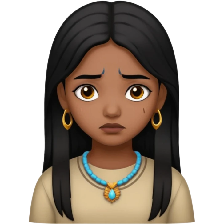 generate an indian genz girl looking sad emoji