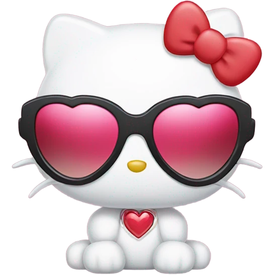 Hello kitty wearing heart sunglasses  emoji