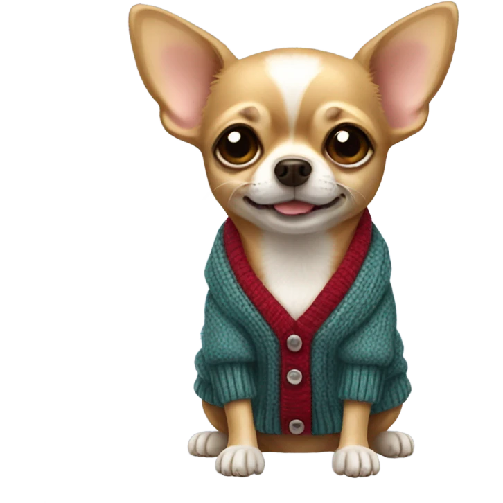 Chihuahua rich with a cardigan  emoji