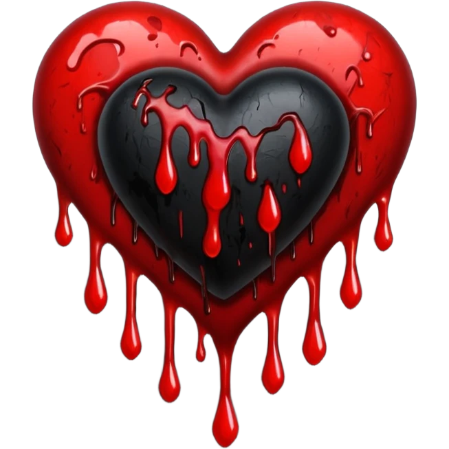 goth themed heart with a bleeding effect emoji