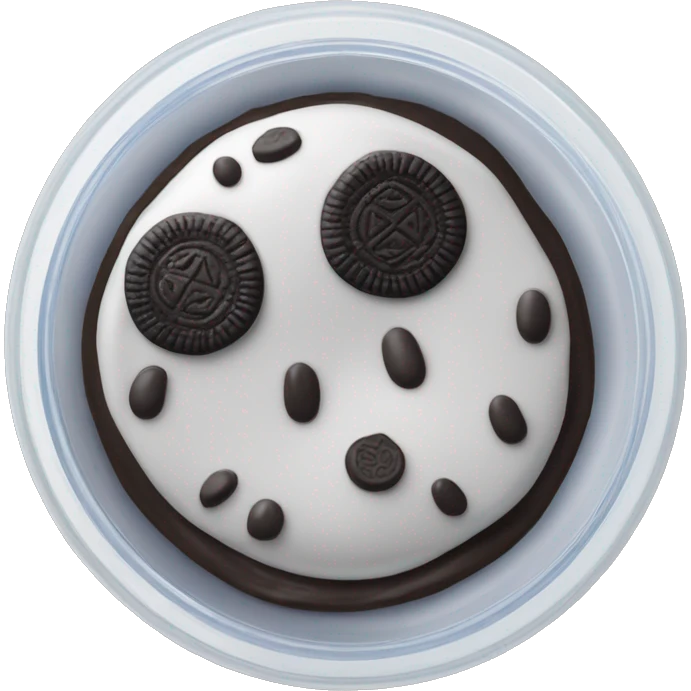 oreo slime in a circle container  emoji