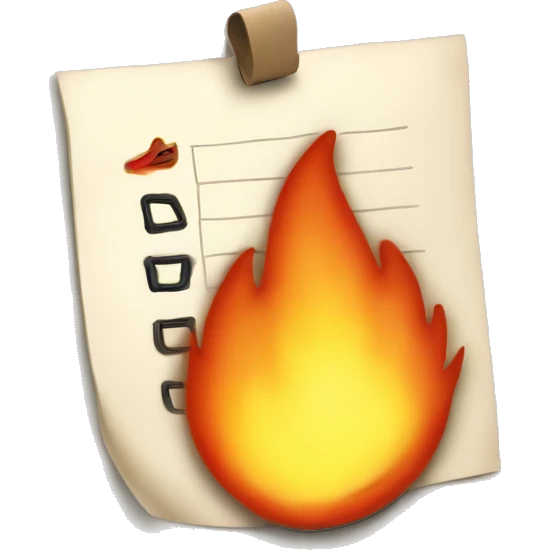 to do list on fire  emoji