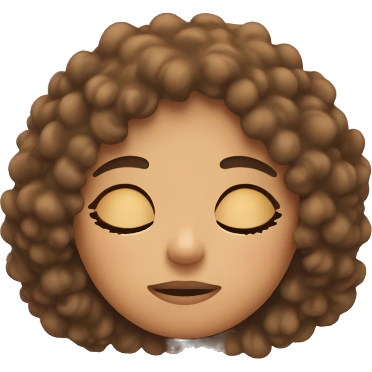 Sleeping curly hair girl emoji
