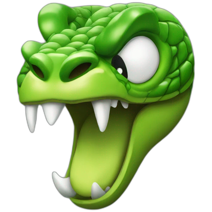 Green angry Snake head emoji