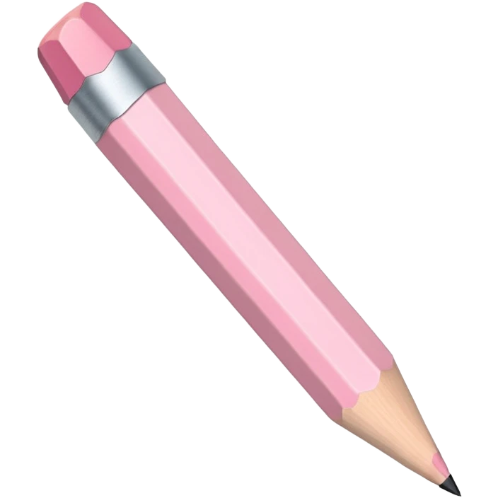 pastel pink pencil with sharpened tip emoji