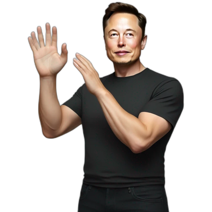 Elon Musk showing hand emoji