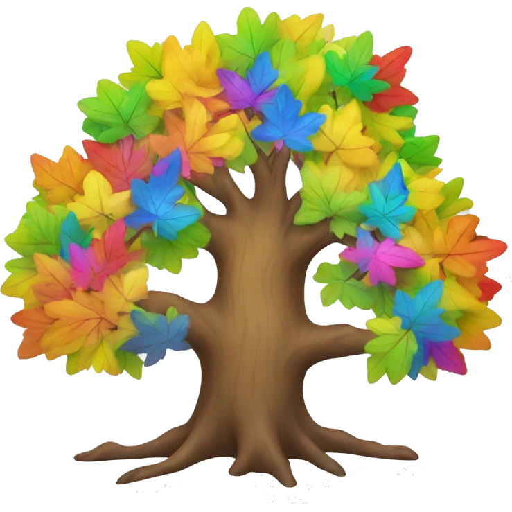 A tree with rainbow leaves emoji