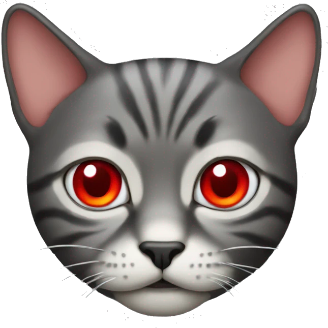 Cat with red, strained eyes emoji