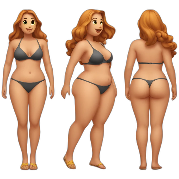 full body plump beauty-in-a-bikini both sides emoji